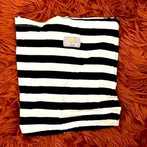 Itzy Ritzy 4:1 car seat cover, black and white stripe stretchy adaptable cover